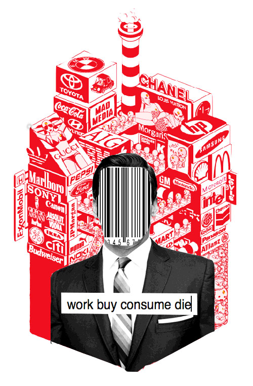 Remix the City: Sticker Project — work buy consume die
