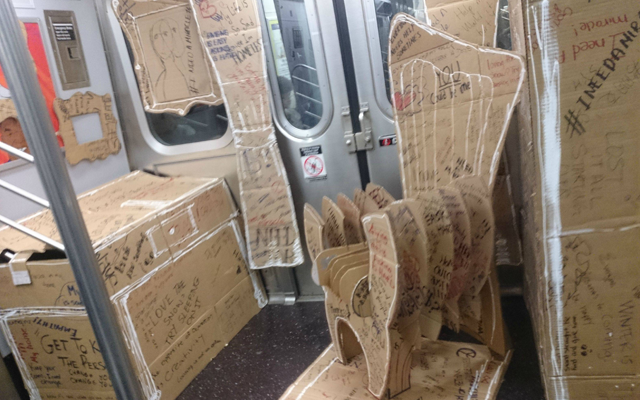 Remix the City: Comment — Cardboard Apartment on the Subway